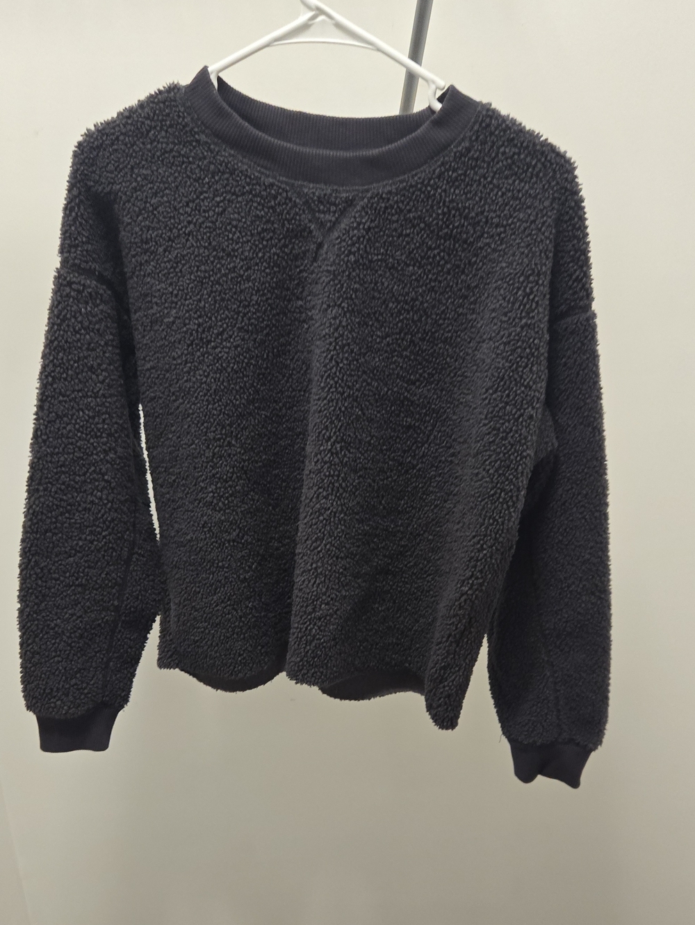 Cozy Black Sherpa Pullover Sweater